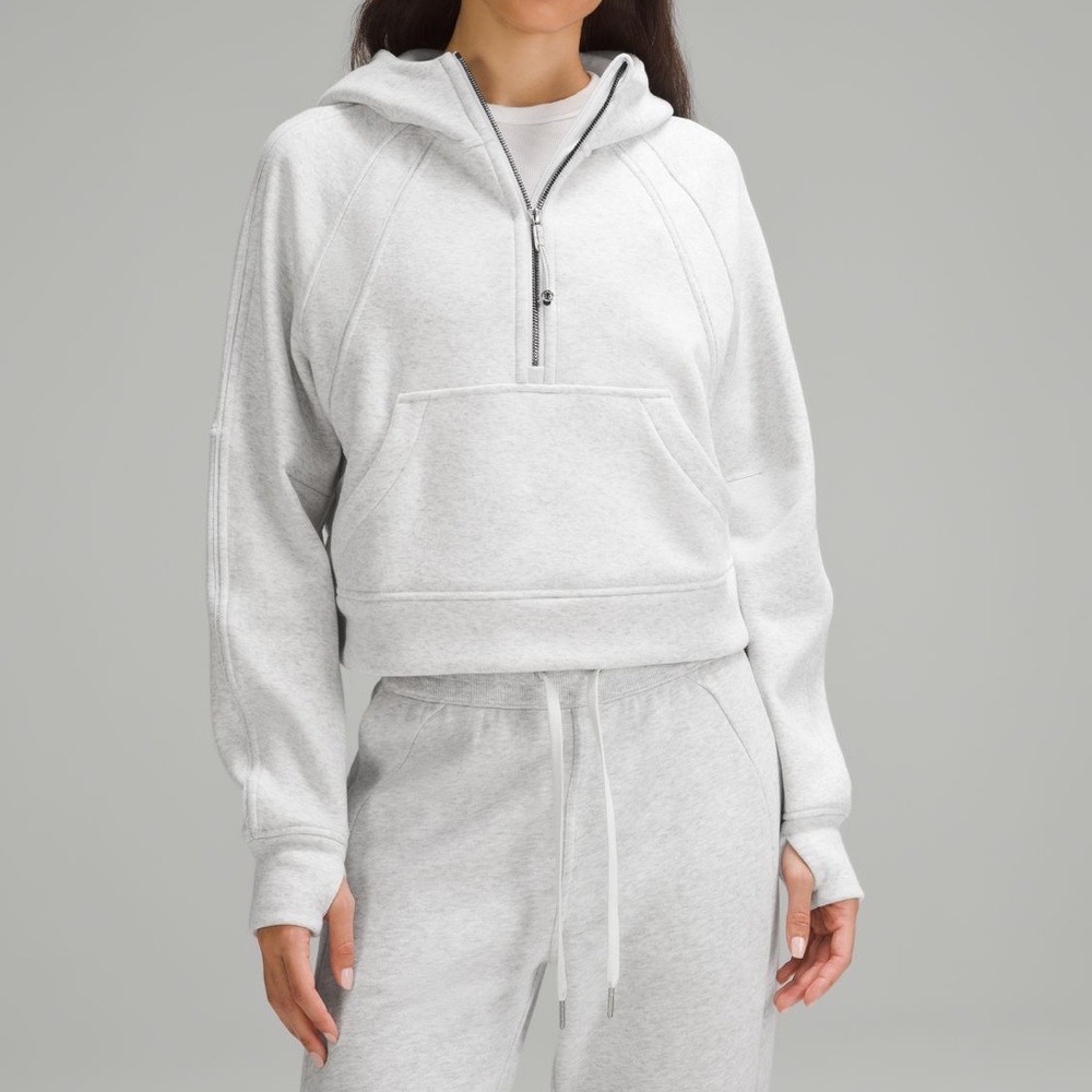 Lululemon PLUSH Scuba Oversized Half Zip Hoodie,so soft & warm, silver stitching